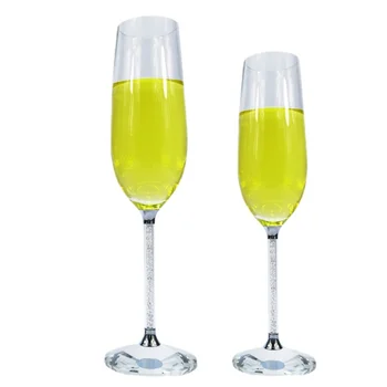 2 adet Kurşunsuz Kristal Altın Folyo Kadeh Tatlı Şampanya Kırmızı Şarap Bardağı Tatil Düğün sevgililer Günü Moda Drinkware Hediye