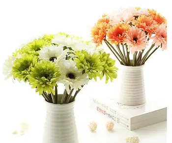 20 adet yapay ipek gerbera chrysanthemi çiçek chrysan ev ve parti dekoratif çiçekler şenlikli ücretsiz kargo