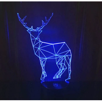 3D LED gece lambası Sika Geyik ile Birlikte Gelir 7 renk ışık Ev dekorasyon için lamba İnanılmaz Görselleştirme Optik Illusion Harika