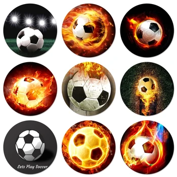 58mm Yangın Futbol Futbol Topu Rozeti Broş Pin giysi aksesuarları Sırt Çantası Dekorasyon hediye