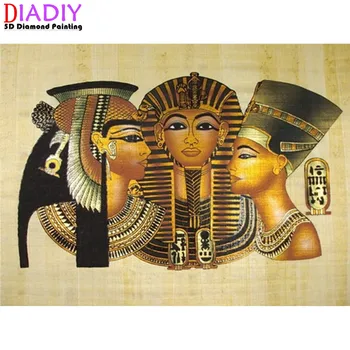 5D Dıy Elmas Boyama Mısır Portre Tam Matkap Çapraz Dikiş Kiti Antik Sanat Elmas Nakış Mozaik Ev Dekor Aksesuarları