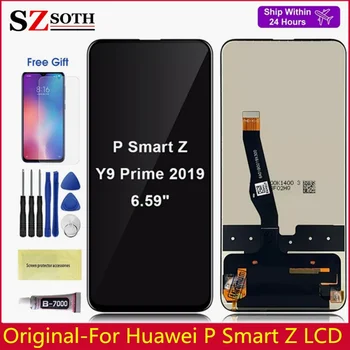 6.59 inç Huawei P Akıllı İçin Z STK-LX1 lcd ekran dokunmatik ekranlı sayısallaştırıcı grup İçin Y9 Başbakan 2019