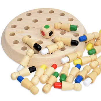 Ahşap Hafıza Maç Sopa Satranç Oyunu Eğlenceli renkli tahta Oyunu Eğitici Renk Bilişsel Yetenek Oyuncaklar Çocuk Çocuk Hediye Dropship