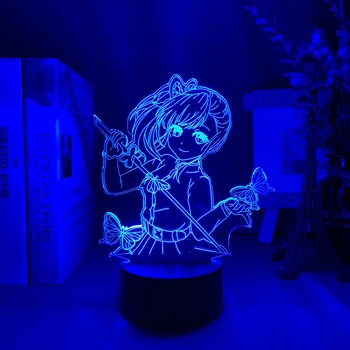 Anime Şeytan Led Gece Lambası Kız Odası Dekor Çocuklar Çocuk Usb Akülü Gece Lambası Hediye Masa 3D Lamba Slayer Doğum Günü