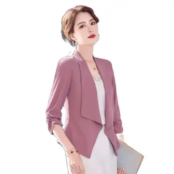 Anlamda Lüks Kadın Ceket Üç Çeyrek Kollu Yaz Yeni Blazer Kore Versiyonu İnce Mizaç Moda Kadın Küçük Takım Elbise