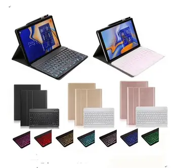 Arkadan aydınlatmalı ışık klavye PU standı kılıf Huawei MediaPad ıçin T3 10 9.6 inç AGS-L09-L03 W09 Tablet Led Bluetooth klavye kapak + kalem