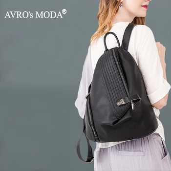 AVRO MODA Moda Sırt Çantaları Kadın omuz çantaları Bayanlar Hakiki Deri Rahat Yüksek Kaliteli Gençler Hobo okul sırt çantası