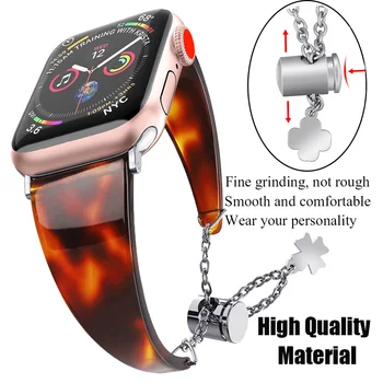 Bayan Tarzı Reçine Bilezik Apple Watch Band İçin Strap6 5 4 3 2 1 Aksesuarları için Yedek iWatch Bantları 44mm 40mm 42mm 38mm Döngü