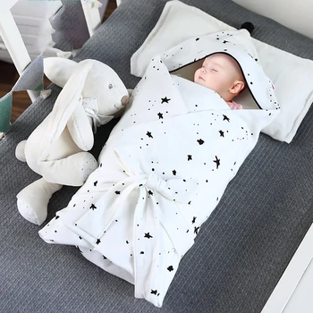 Bebek Kundaklama Battaniye Kapşonlu Koza Kalın Pijama Yenidoğan Bebek Kreş Wrap Arabası Battaniye Bebek Uyku Tulumu