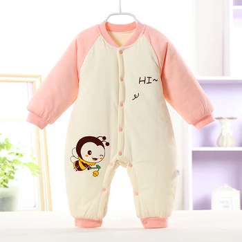 Bebek Kış Sıcak Romper Yenidoğan Kız Genel Pamuk Erkek Sonbahar Uzun Kollu Tulum Kostüm Pijama