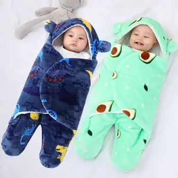 Bebek Uyku Tulumu Kış Yenidoğan Kundak Havlu Pazen Sleepsacks Bebek Anti-şok Mercan Wrap uyku tulumu Öğeleri 0-6 ay