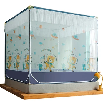 Cibinlik Yatak Canopy Netleştirme Katlanabilir Paslanmaz Çelik Yetişkinler Fermuar Kare Cibinlik Mosquitera Cama Odası Dekor BD50