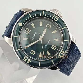 Corgeut 45mm Yeşil Işıklı otomatik erkek modu sahte chronographe Klasik dökün Cristaux Montres montre Cadea Montre-Bilezik