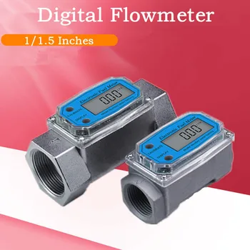 Dijital Debimetre Elektronik Sıvı Türbini Metre Elektronik Dizel Flowmeter1 / 1.5 İnç Yakıt yağ debimetresi