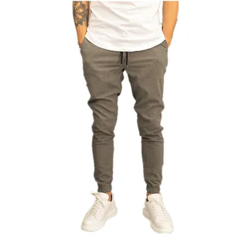 Erkek Pantolon İlkbahar Yaz Yeni İnce Haki Düz Renk Moda Cep Aplike Tam Boy Rahat İş Pantalon