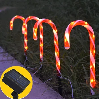 Güneş Enerjisi Noel baston şeker ışıkları açık sıcak LED Ev Bahçe yolu Yard çim lambaları yeni yıl yılbaşı dekoru