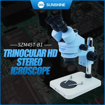 GÜNEŞ SZM45T-B1 Trinoküler HD Stereo Mikroskop 7X-45X için LED Lamba İle Cep Telefonu Tamir Mikroskop