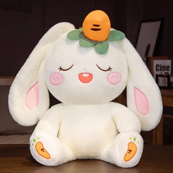 Güzel Tavşan Havuç peluş oyuncaklar Kawaii Tavşan Bebek Dolması Yumuşak Peluş Yastık Kız Bebek Fantastik Doğum Günü Hediyeleri