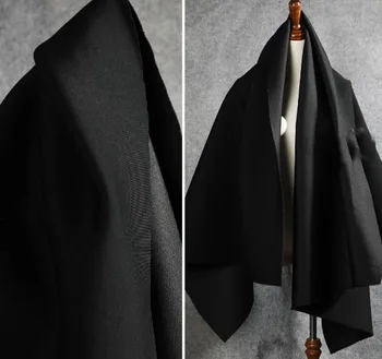 Hava tabakası kalınlaşmış uzay pamuk saf siyah katı ve geniş şekil giyim kumaş