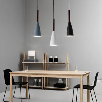 Iskandinav Modern kolye lamba Plafon Led Techo Plafond lamba Led asılı ışık E27 silindirik mutfak Hanglamp avizeler siyah