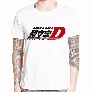 İlk D Homme T Gömlek Erkekler Baskı Sürüklenme japon animesi T-shirt O-Boyun Kısa Kollu Yaz Casual Erkek T Shirt