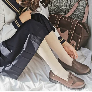 Japon Lolita öğrenci ayakkabı düşük topuk kolej jk üniforma deri ayakkabı tarzı sığ ağız tek ayakkabı rahat cos loli