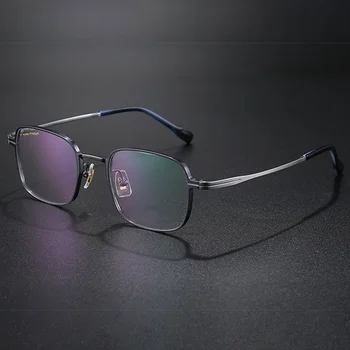 Japon Tasarımcı Marka Yüksek Kaliteli Saf Titanyum Kare Gözlük Çerçevesi Klasik Vintage Ultra hafif Miyop Gözlük