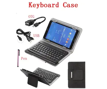 Kabuk Standı PU deri kılıf Samsung Galaxy Tab için Bir 8.0 T350 T355 P350 P355 Tablet Klavye Bluetooth Klavye Kılıf + Kalem
