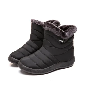 Kadın Kar Botları 2021 Yeni Katı Ayak Bileği Kış Kısa Bootie Su Geçirmez Ayakkabı sıcak ayakkabı Basit Rahat Kadın Botları jkı90