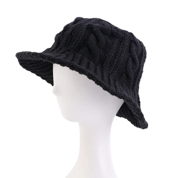 Kadın Sonbahar Ve Kış Şapka Sıcak Örme Balıkçı Şapka Kore Moda Yün Şapka Japon Kova Şapka Küçük Havza Şapka