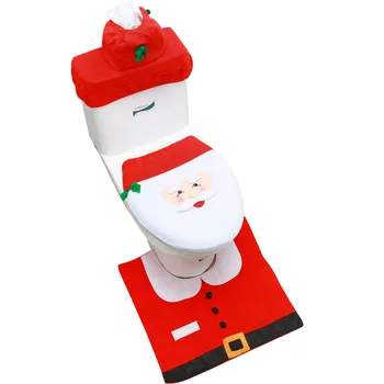 Kardan adam Yeşil Noel Baba Geyik Tuvalet klozet kapağı kağıt Havlu Kutusu Halı Kırmızı Ev Dekorasyon Banyo Prop Navidad Noel