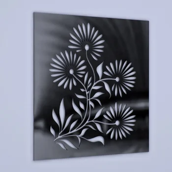 Kare cut out Çiçek akrilik duvar ayna çıkartmaları, ayıklayacaktır yatak odası deco için 3D dekoratif ayna sticker