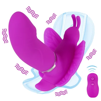 Kelebek Vibratör 12 Modu Görünmez Giyilebilir Yapay Penis Kablosuz Uzaktan Kumanda G-Spot Klitoris Stimülatörü Seks Oyuncakları Kadınlar İçin