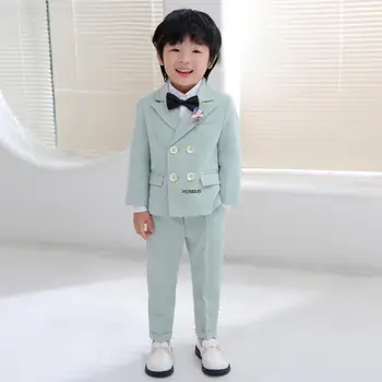 Kore Erkek Fotoğraf Takım Elbise Çocuk düğün elbisesi Çocuklar Sahne Performansı Blazer Takım Elbise Bebek Doğum Günü Resmi Töreni Kostüm