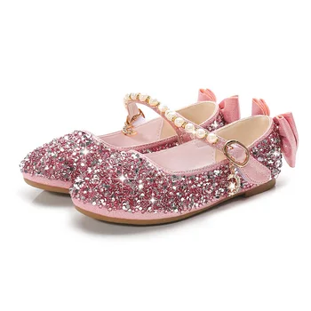 Kızların deri Ayakkabı Prenses Kaymaz Bebek Payetli çocuk ayakkabıları
