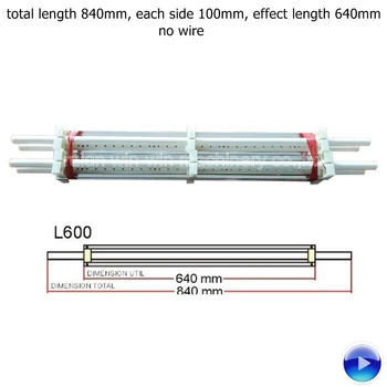L600 statik eliminator bar çanta yapma makinesi için tel yok toplam uzunluk 840mm, her tarafı 100mm, efekt uzunluğu 640mm