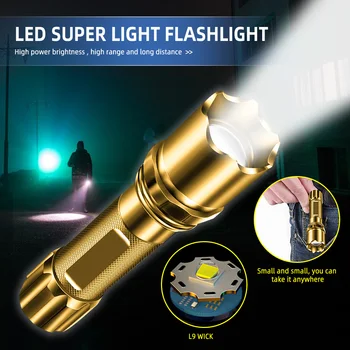 LED el feneri güçlü ışık Usb şarj uzun menzilli küçük Mini taşınabilir çok fonksiyonlu ev alüminyum alaşımlı el feneri