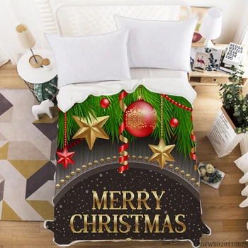 Merry Christmas Battaniye Yumuşak ve Sıcak Battaniye Yatak Örtüsü Yorgan Özelleştirmek 150 * 200 CM