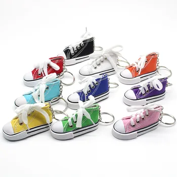 Mini Hi Top Kanvas Sneaker Tenis Ayakkabıları anahtarlıklar spor ayakkabılar Anahtarlık Bebek Ayakkabı Anahtarlık Sevimli Hediyeler Ayakkabı Anahtarlık 200 adet / grup