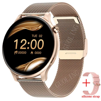 Moda Bluetooth Çağrı Kadın akıllı saat Tam Ekran Dokunmatik su Geçirmez akıllı bilezik nabız monitörü Bayan Smartwatch Yeni