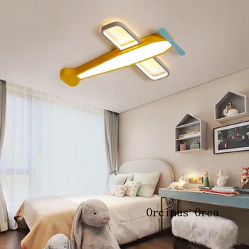 Modern basit renk uçak tavan lambası Boys'bedroom çocuk odası ışıkları karikatür yaratıcı LED Fighter tavan lambası