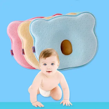 Nefes Rahat Düz Renk Bellek Bebek Şekillendirme Yastık 0-3-6 Ay Yatak Bebek Yastık 23 cm*26 cm*3 cm