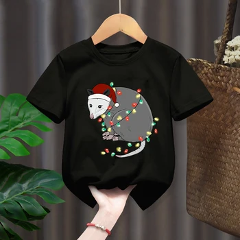 Noel Fare Dinozor Karikatür Baskı 2022 Yaz çocuk giyim Erkek Kız kısa kollu tişört Hayvan Baskı T-shirt