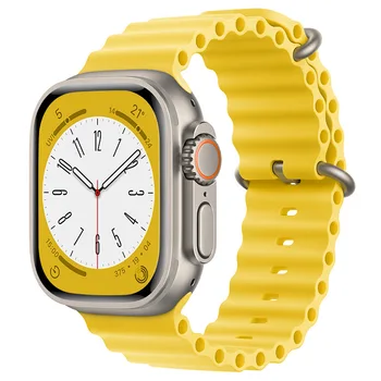 Okyanus kayış Apple ürünü için Ultra Bant 49mm 44mm 40mm 45mm 41mm 42mm silikon watchband bilezik iWatch serisi 7 8 4 5 6 3 se
