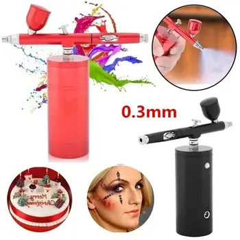 Portable Handheld USB Charging Nail Art 0.3mm Air Compressor Spray Pen Airbrush втирка для ногтей