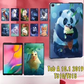 Sevimli Hayvan Serisi Desen Kılıf Samsung Galaxy Tab için Bir 10.1 İnç 2019 SM-T510 SM-T515 Tablet Plastik Dayanıklı Koruyucu Kabuk