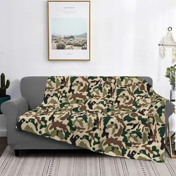 Shih Tzu Kamuflaj Camo Battaniye Kadife Baskılı Moda Nefes Hafif Atmak Battaniye Kanepe Yatak Odası Yatak Örtüleri