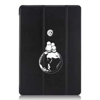 Siyah Beyaz Ay İniş Koruyucu Kılıflar için İpad 9.7 İnç Mini 5 Çift Kapak için İpad iPad 6th Nesil 9.7 İnç 2018