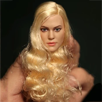 Stokta PT002 1/6 Ölçekli Kadın Evan Rachel Ahşap Kız Başkanı Şekillendirici Oyma Modeli ile sarı Saç için 12 inç Vücut