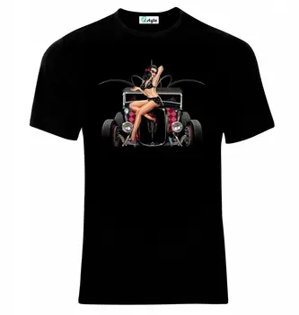 Sıcak Çubuk Rockabilly Vintage Retro Arabalar T-Shirt. Yaz Pamuk Kısa Kollu O-Boyun Erkek T Shirt Yeni S-3XL